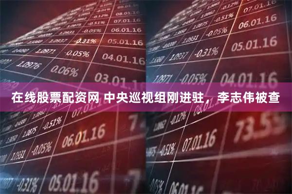 在线股票配资网 中央巡视组刚进驻，李志伟被查
